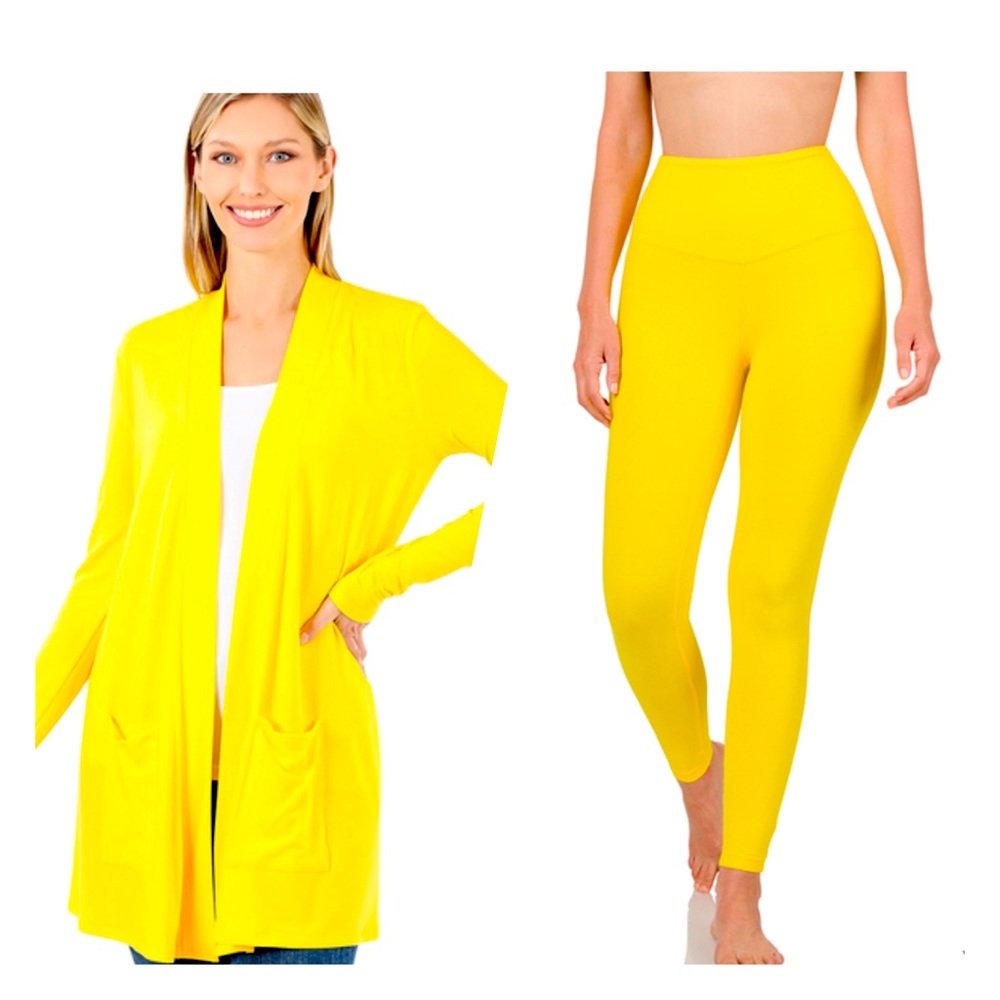 Yellow Two Piece Leggings Set